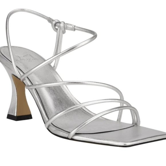 Marc Fisher LTD Dami Strappy Sandal, Size 9.5 in Silver Leather - Picture 3 of 3